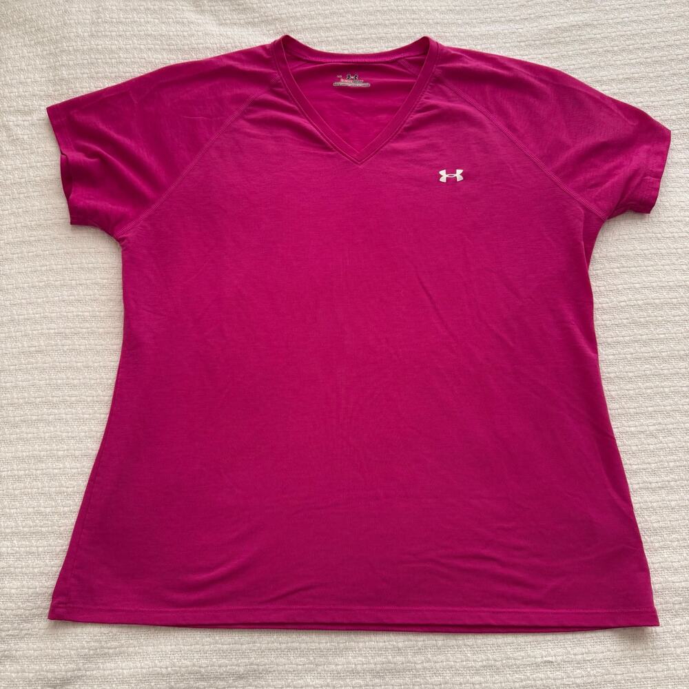 L Under Armour Pink Short-Sleeve T-Shirt